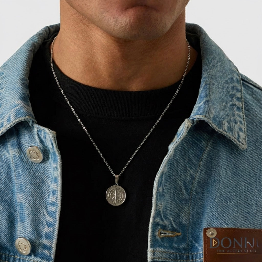 Titanium Compass Necklace