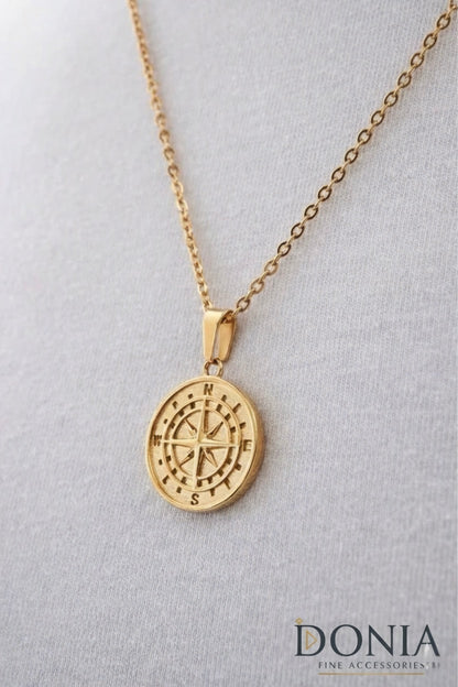 Titanium Compass Necklace