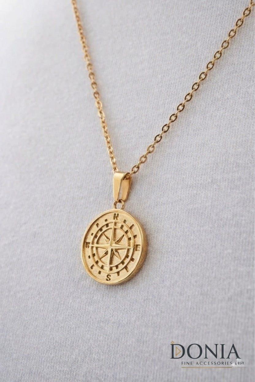 Titanium Compass Necklace