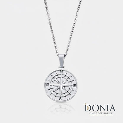Titanium Compass Necklace